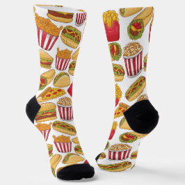 Fastfood-Liebhaber von niedlich gefliestem Fastfoo Socken