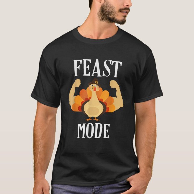 Fastmodus Funny Muscle Türkei Erntedank T-Shirt (Vorderseite)