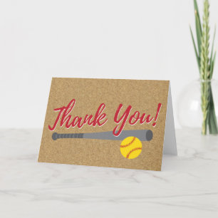 Fastpech Softball Danke Karte - GraphicLoveShop