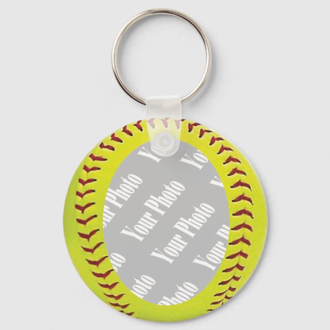 Fastpech Softball-Fotovorlage Schlüsselanhänger (Vorderseite)