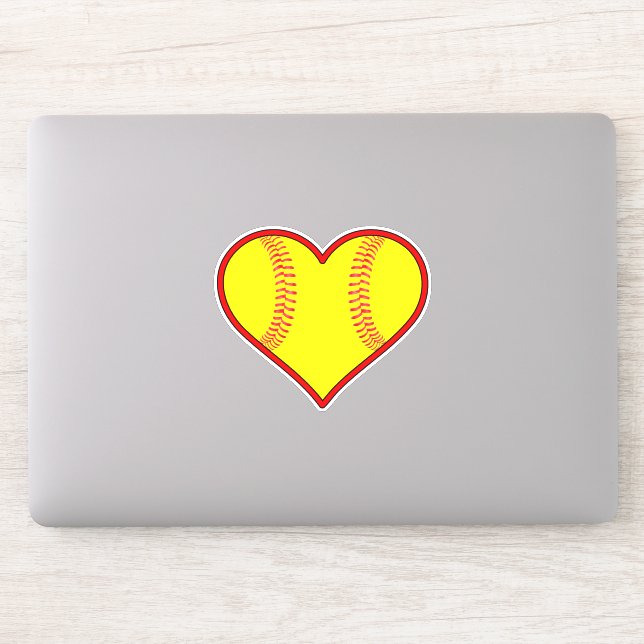 Fastpech Softball Herz Form dekorative Sport Aufkleber (Computer)