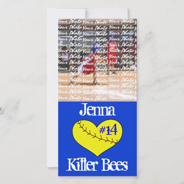 Fastpech Softball Herzkarte (Vorderseite)