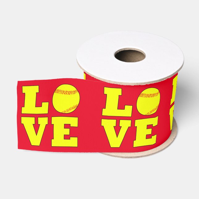 Fastpech Softball Liebe Wrapping Ribbon Ripsband (Spule)