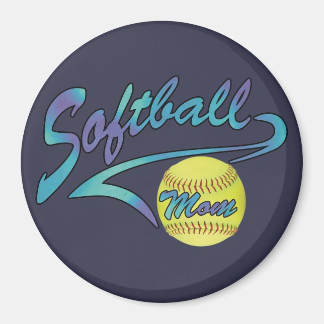 Fastpech Softball Mama Athletic Schwanz Magnet (Vorne)