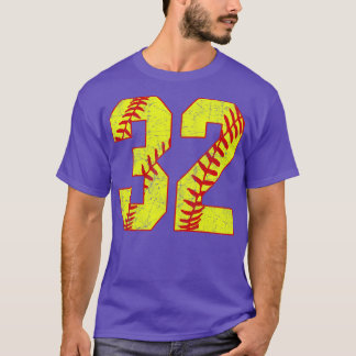 Fastpech Softball Nummer 32 32 Softball Jersey U T-Shirt