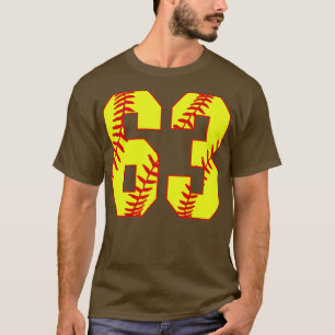 Fastpech Softball Nummer 63 63 Softball Jersey U T-Shirt