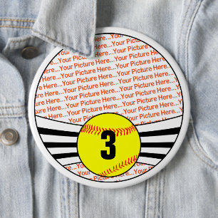Fastpech Softball Player Benutzerdefiniertes Foto Button