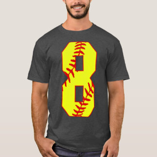 Fastpei Softball Nummer 8 8 Softball Jersey Uni T-Shirt