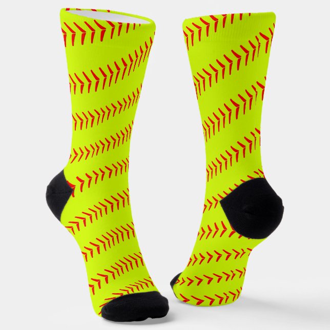 Fastpeit Softball Player Red Lack Spiral Sports Socken (Gewinkelt)