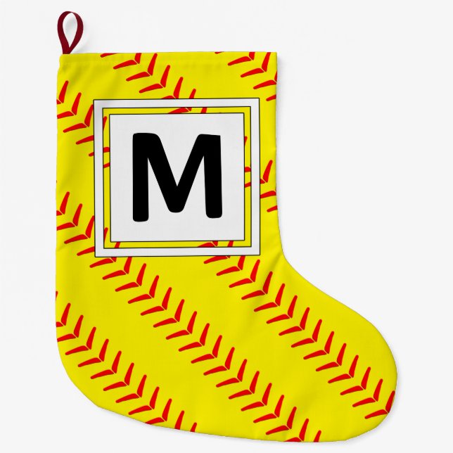 Fastpey Softball Candy Cane Weihnachtsweihnachtsze Großer Weihnachtsstrumpf (Vorderseite)