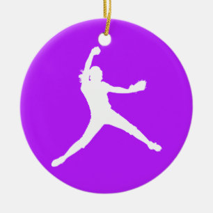 Fastpitch Silhouette-Verzierung lila Keramik Ornament