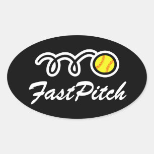 Fastpitch-Softball-Aufkleber   Ovalform Ovaler Aufkleber