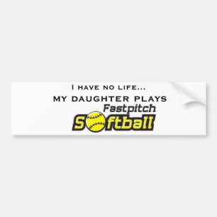 fastpitch-softball-clipart-11, habe ich kein Leben Autoaufkleber