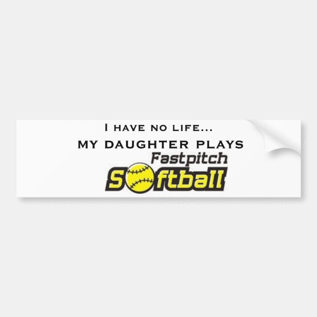 fastpitch-softball-clipart-11, habe ich kein Leben Autoaufkleber (Vorne)