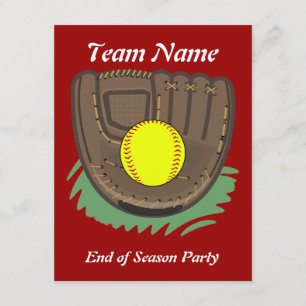 Fastpitch Softball-Handschuh-Einladungen Einladung