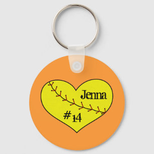 Fastpitch Softball-Herz-Schlüsselkette Schlüsselanhänger