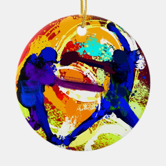 Fastpitch Softball-Spieler Keramik Ornament (Vorne)