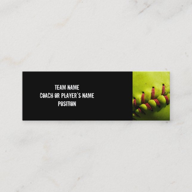 Fastpitch Softball-Visitenkarte Mini Visitenkarte (Vorderseite)