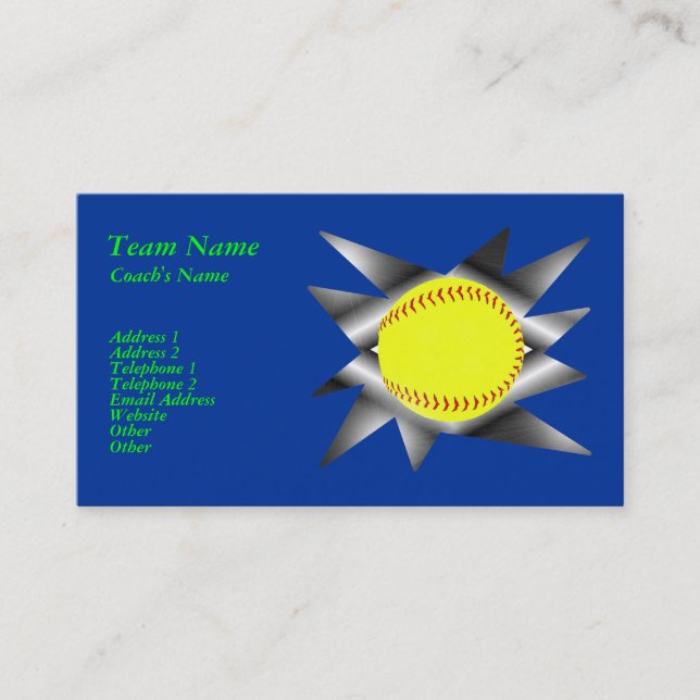 Fastpitch Softball-Visitenkarte Visitenkarte (Vorderseite)