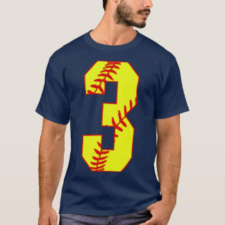FaststockSoftball Nummer 3 3 Softball Jersey Uni T-Shirt