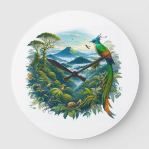 Faszinierende Cloud Forest Designs Große Wanduhr