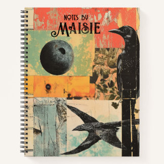 Faszinierende Collage Art mit Black Crow Notizbuch