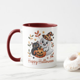 Faszinierende Halloween-Grußkarte - Hand Gezeichne Tasse