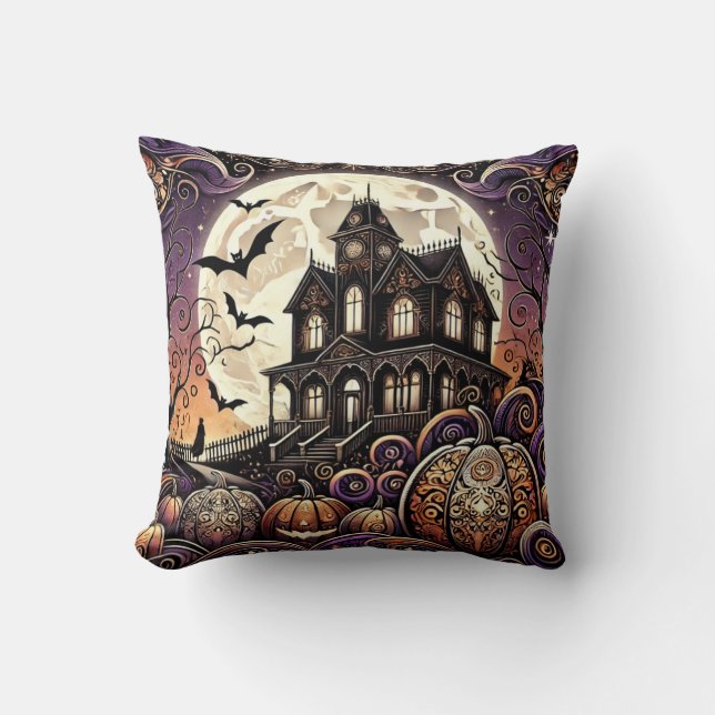Faszinierende Halloween-Kissen 🎃 Owl & Moon Magie Kissen (Vorderseite)