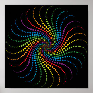 Faszinierende Regenbogenspirale Poster