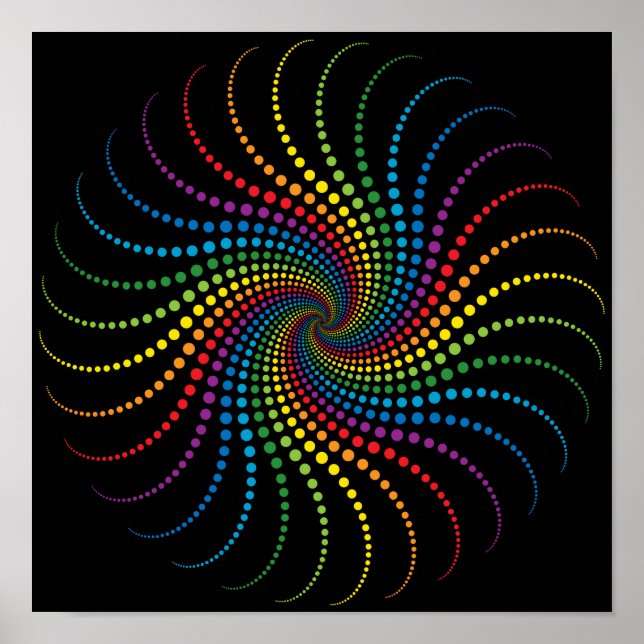 Faszinierende Regenbogenspirale Poster (Vorne)