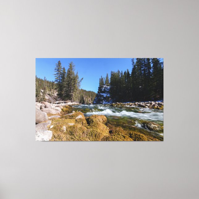 Faszinierende Schönheit des Athabasca Flusses Leinwanddruck (Vorderseite)