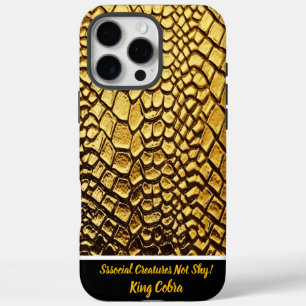Faszinierende Texturen der goldenen Schlangenfelle iPhone 16 Pro Max Hülle