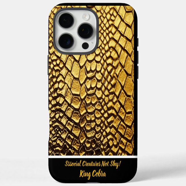Faszinierende Texturen der goldenen Schlangenfelle iPhone 16 Pro Max Hülle (Rückseite)
