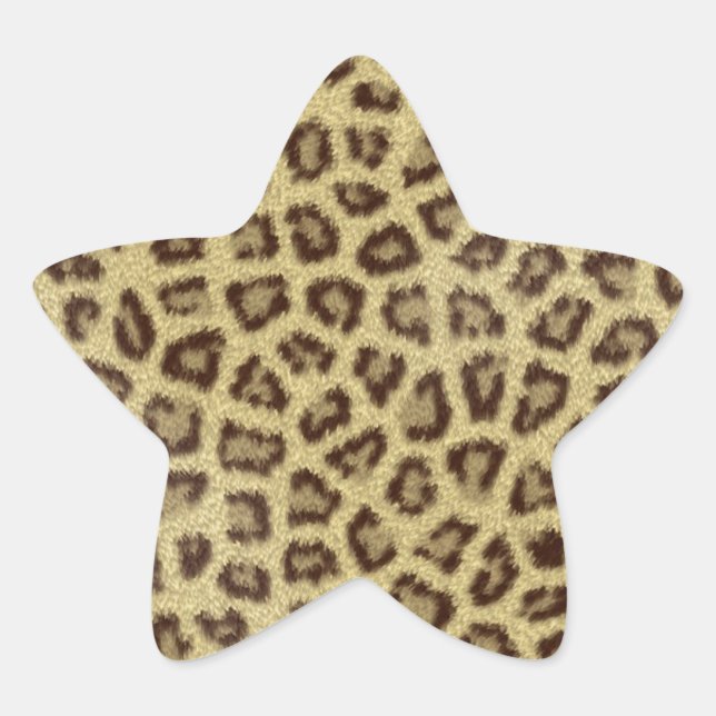 Faszinierender Leopardenhaut-Felleffekt Stern-Aufkleber (Vorderseite)