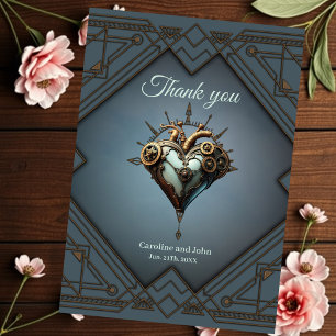 Faszinierendes Dampfherz Dankeskarte