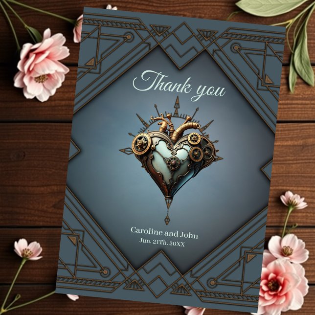 Faszinierendes Dampfherz Dankeskarte (Von Creator hochgeladen)