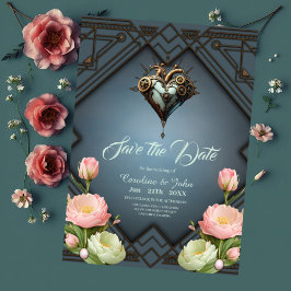 Faszinierendes Dampfherz Save The Date