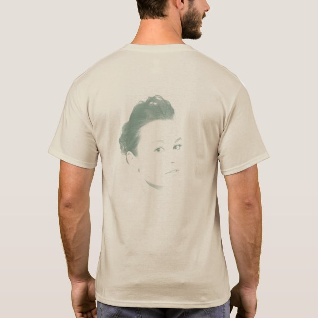 Faszinierendes, grün getöntes weibliches Gesicht T-Shirt (Rückseite)