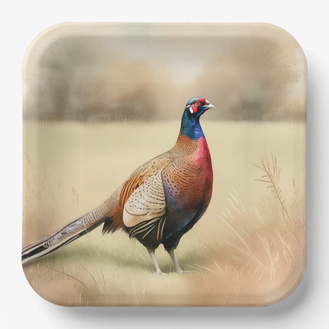 Faszinierendes Portrait auf der goldenen Wiese Pappteller (Vorderseite)