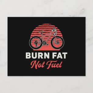 Fat Bike Burn Fat Not Fuel Bike Biker MTB Fatbike Postkarte