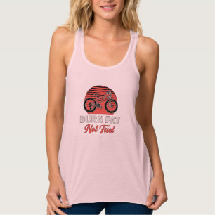 Fat Bike Burn Fat Not Fuel Bike Biker MTB Fatbike Tank Top