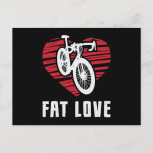 Fat Bike Fat Liebe Bike Biker MTB Fahrrad Fatbike Postkarte