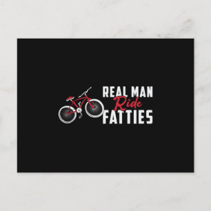 Fat Bike Real Man Ride Fatties Biker Radfahren Lus Postkarte