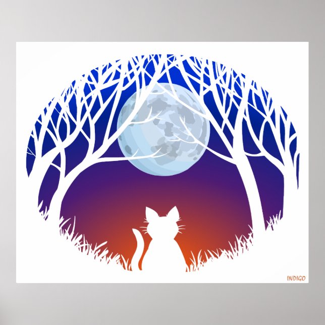 Fat Cat Art Poster Niedlich Cat Lover Prints Poste (Vorne)