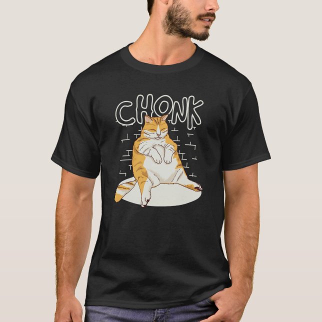 Fat Cat Chonk Scale Chonky Chubby Kitten Sarcasm M T-Shirt (Vorderseite)