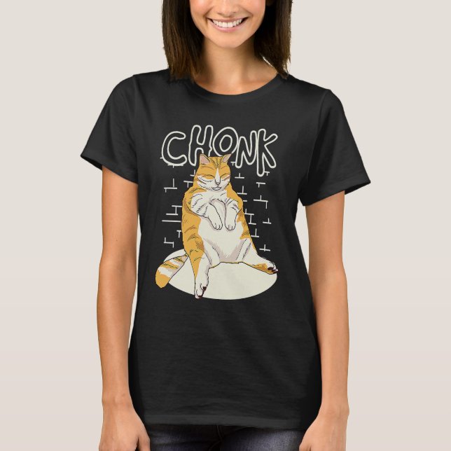 Fat Cat Chonk Scale Chonky Chubby Kitten Sarcasm T-Shirt (Vorderseite)