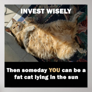 Fat Cat Investir judicieusement Mème Poster