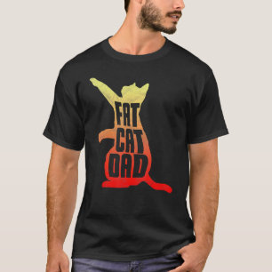 Fat Cat Vater Vatertag Chubby Chonk Daddy T-Shirt