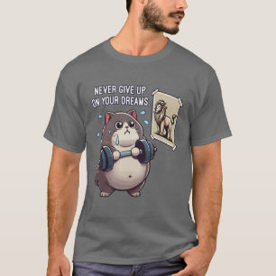 Fat Cat vs Lion - Funny Bodybuilding Gym Workout T-Shirt