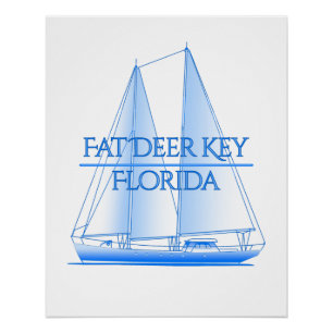 Fat Deer Key Coast Nautical Segelsegler Poster